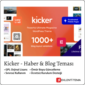 Kicker v1.4.0 - Blog ve Dergi WordPress Teması